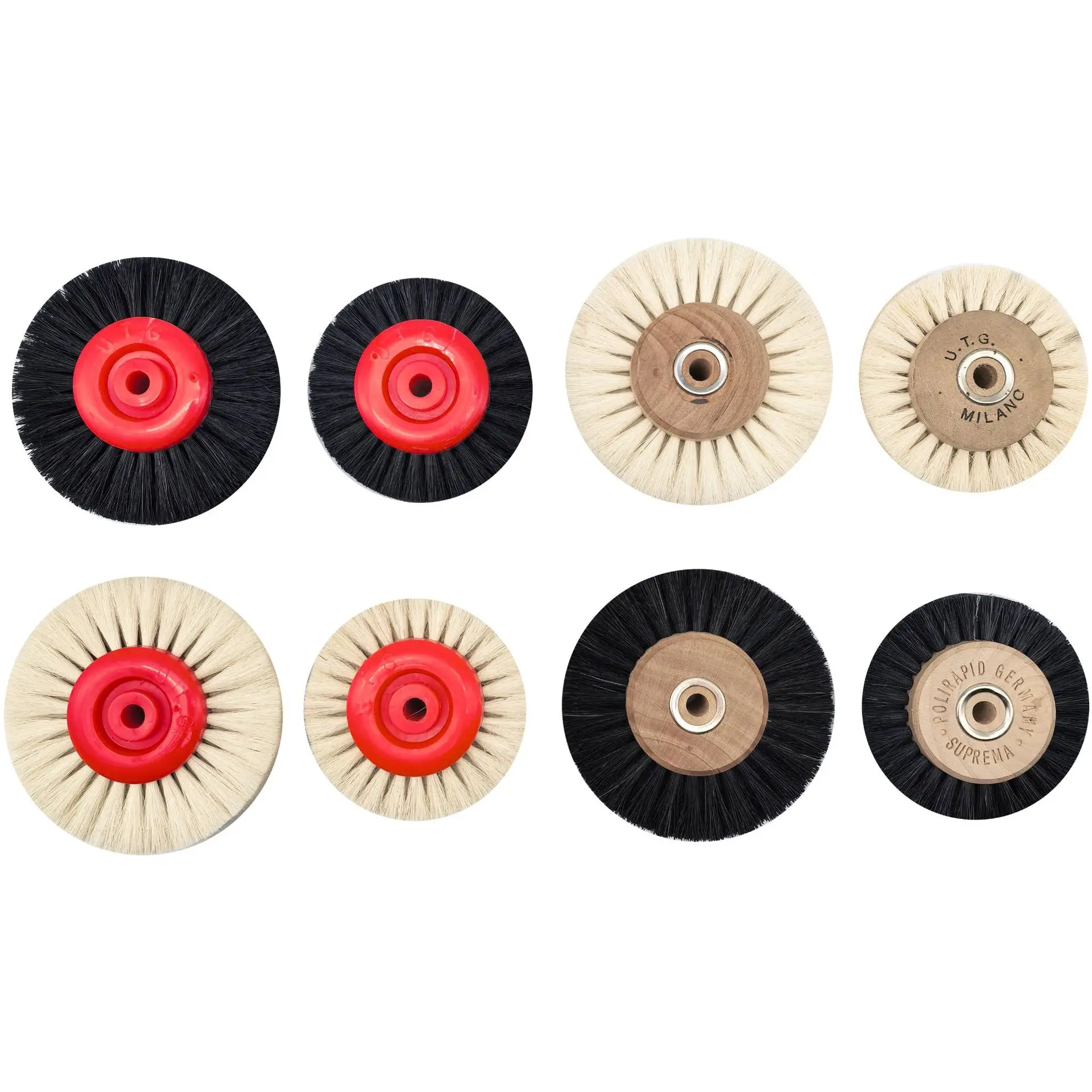 

Dental Lab Polishing Wheel Brush 6/8 Rows Wooden Core Boar Bristle Brush for Jewelry Metal Rust Removal Deburring Cleaning Polis