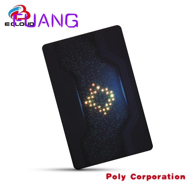 Custom  LED RFID PVC NFC Access Control Card Custom Flash Smart Hotel Key Card Brand Business LED NFC Card