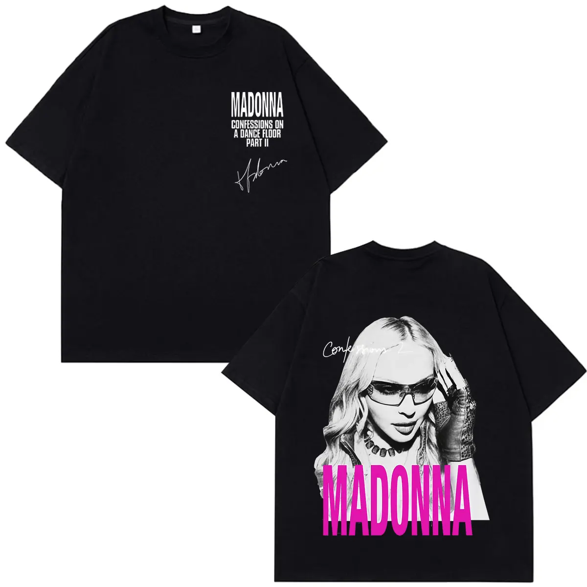 Madonna CONFESSIONS II Album Tour 2026 Print T-Shirt Herren Damen Mode T-Shirt Kurzarm Casual Oversized Vintage T-Shirts – Detail 2
