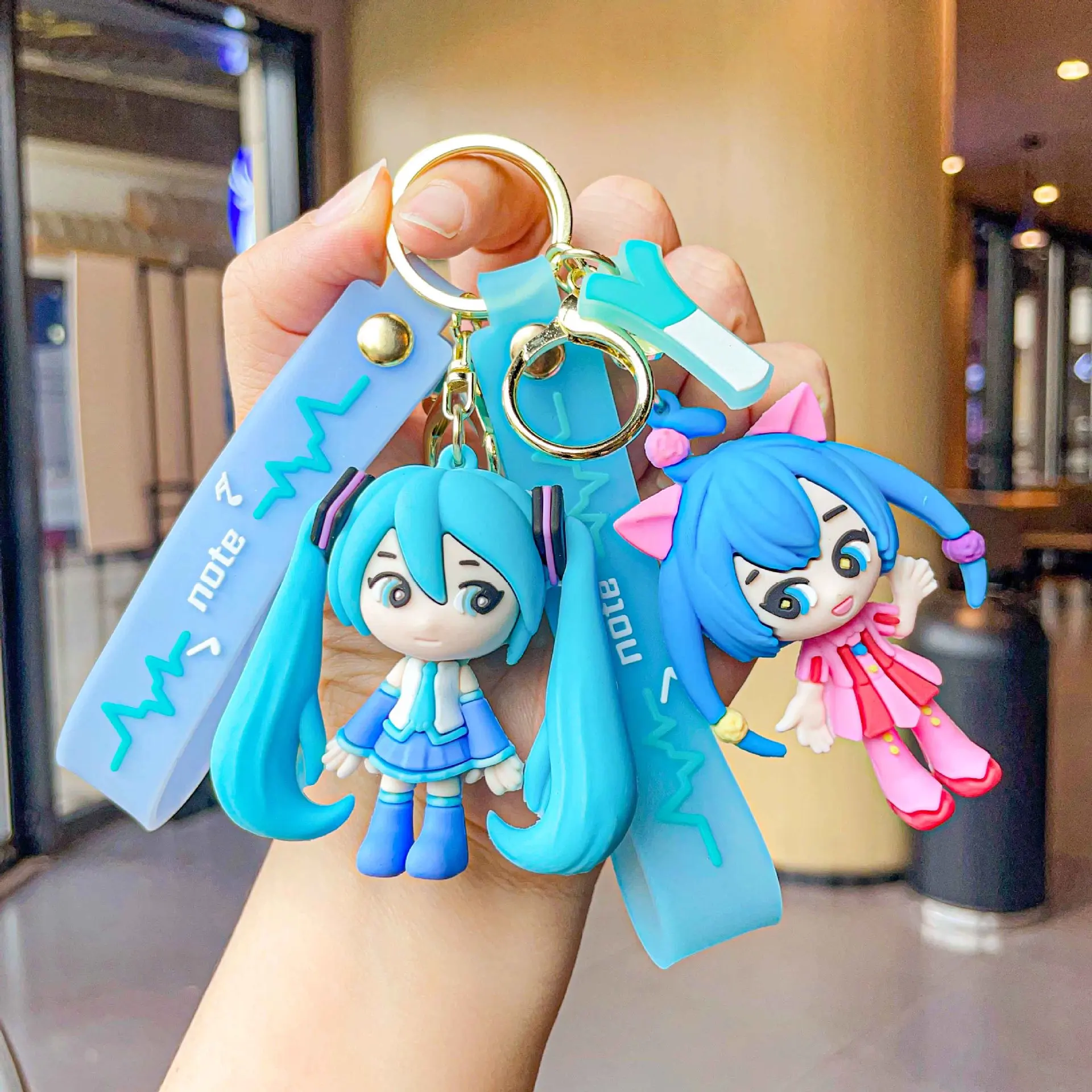 Chaveiro Anime Hatsune Miku, Figura de Desenho Animado Fofa, Acessório para Bolsa, Presente para Fãs de Cosplay