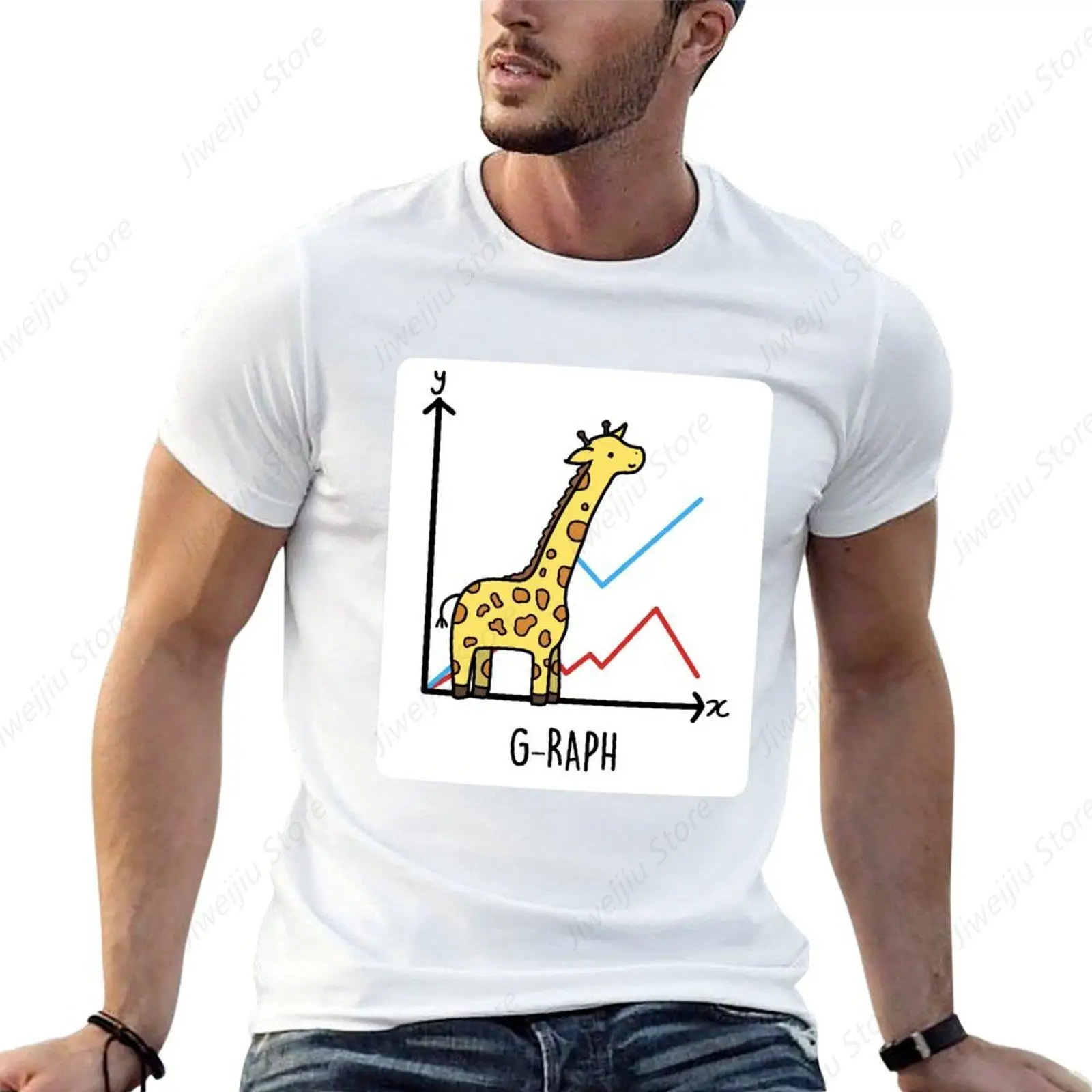 Cute Giraffe Graph Animal Pun T-Shirt sweat for a boy shirts graphic tee anime figures T-shirts for men cotton