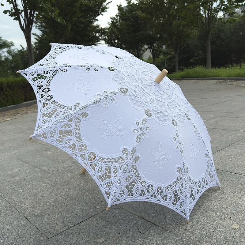 Craft lace umbrella, embroidered lace umbrella, decorative hoisting cotton princess ladies photography embroidery umbrella