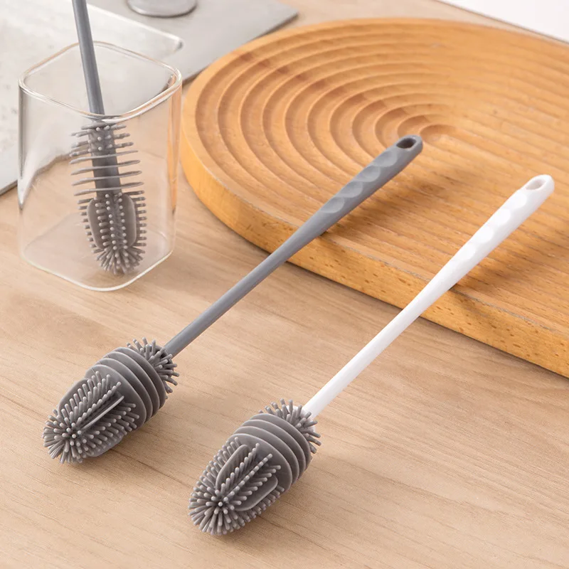 Long Handle Silicone Bottle Brush Cleaning Brush Kitchen Cleaning Cup Brush Thermos Glass Brush Cleaning Tools image 6