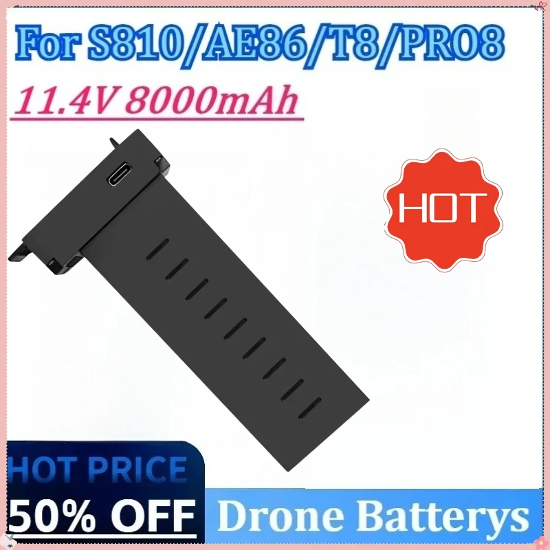 

11.4V 8000mAh High Quality Replacement Drone Battery for AE86/S810/T8/PRO8 Carbon Fiber Battery Spare Parts Accessory Battery