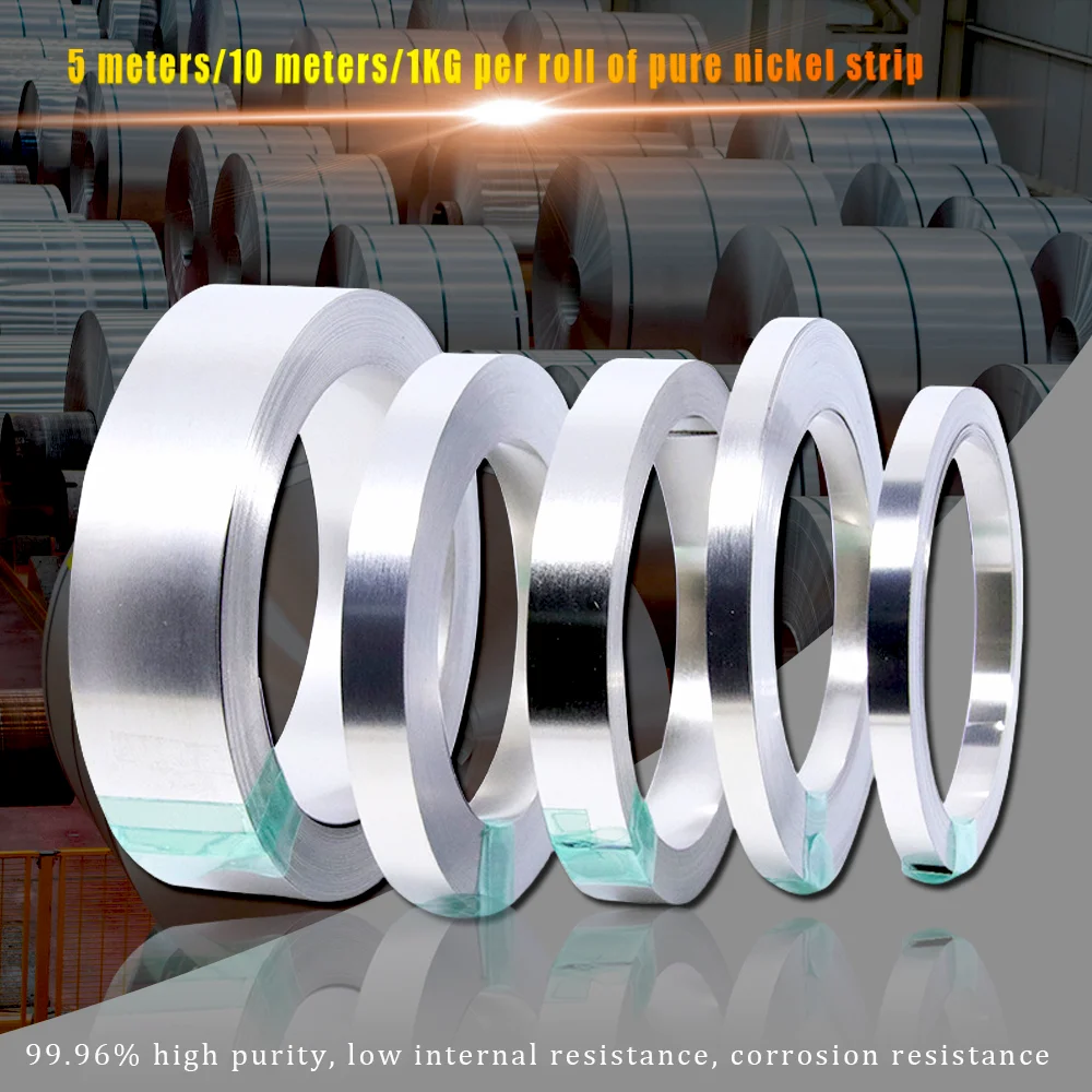 0.1 0.127 0.15 0.2 8mm 10mm Spot Welding Tape Nickel Strip Belt Ni200 Pure Nickel Strip Battery 18650 Nickel Strip 2KG