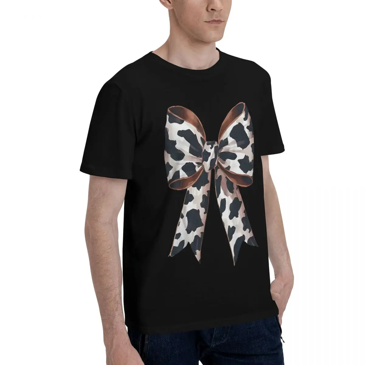 Cow Print Ribbon Bow Move Top tee Top quality Activity competition Champion Graphic USA Size