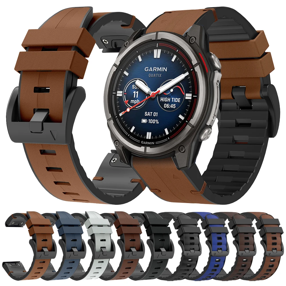Silicone Watch Band 22Mm - Leather Silicone Strap QuickFit 26mm 22mm
