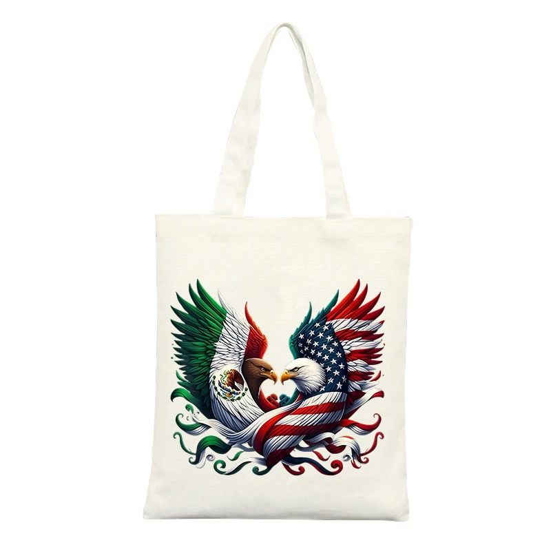 Eagle Graphic Canvas Tote Bag, Urban Style for Daily Casual Use and Weekend Outings