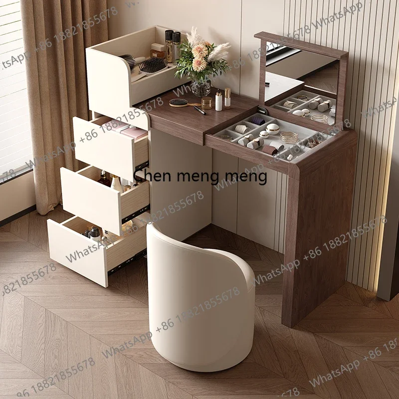 

z0189Mirror Chair Dressing Table Modern Cosmetics Luxury Living Room Vanity Table Bedside Cabinet Vestidores Postmodern Furnitur
