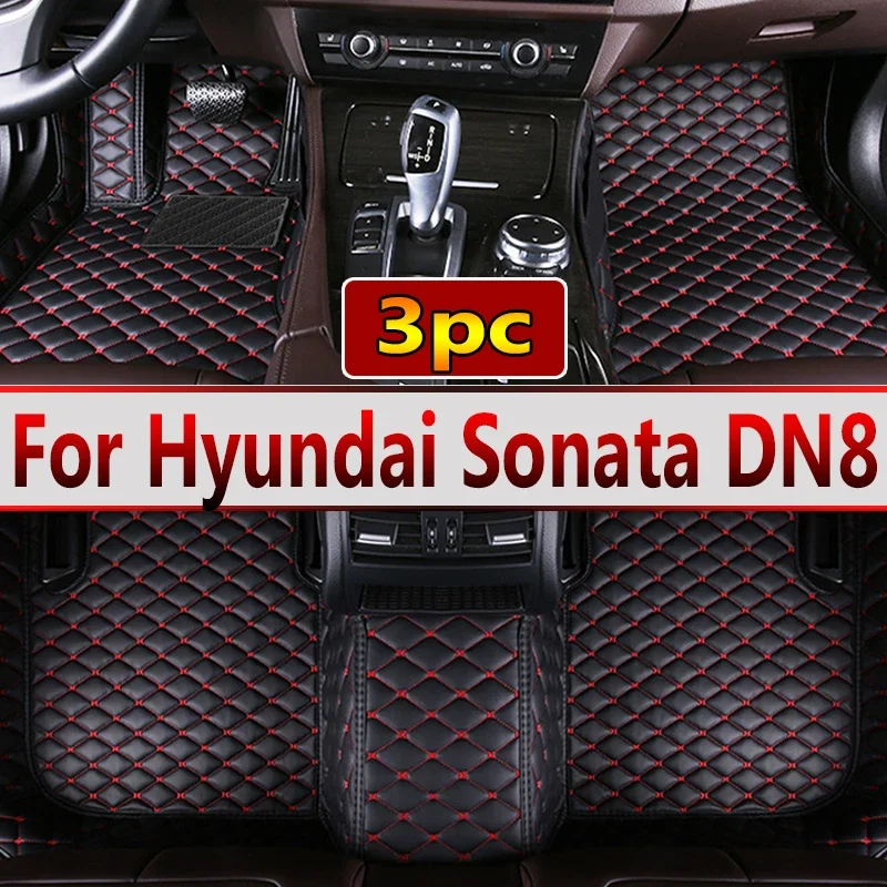 

Car Floor Mats For Hyundai Sonata DN8 MK8 2020 2021 2022 Auto Interior Parts Luxury Mat Leather Rug Set Carpet Car Accessories