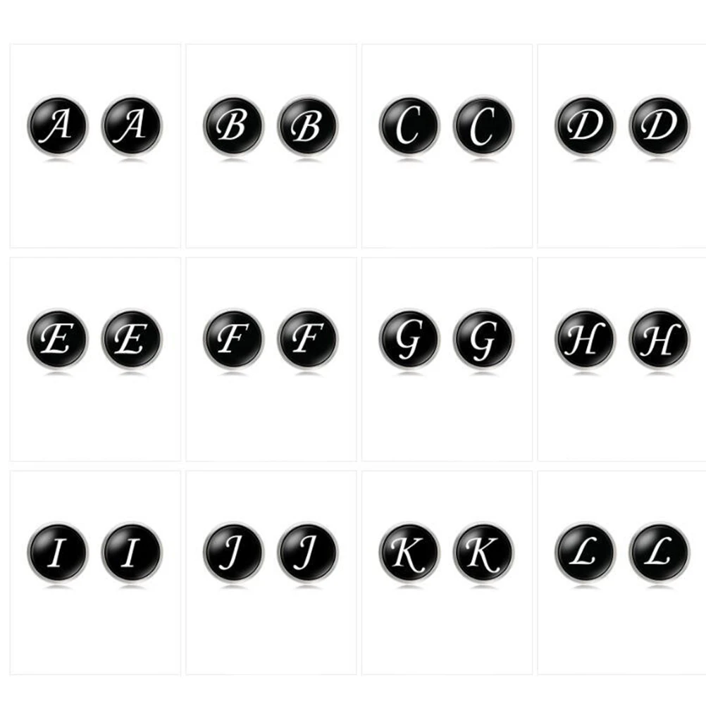 زر الكفة الارتباط النحاسي السلس المطلي بالكهرباء على شكل حرف دائري للرجال، زر الياقة وزجاج الكفة #2