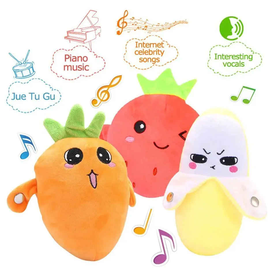 Creative Peculiar Music Rhythm Parent-child Interactive Plush Doll Banana Fruit Induction Toy Cultivate Music Perception Abilit