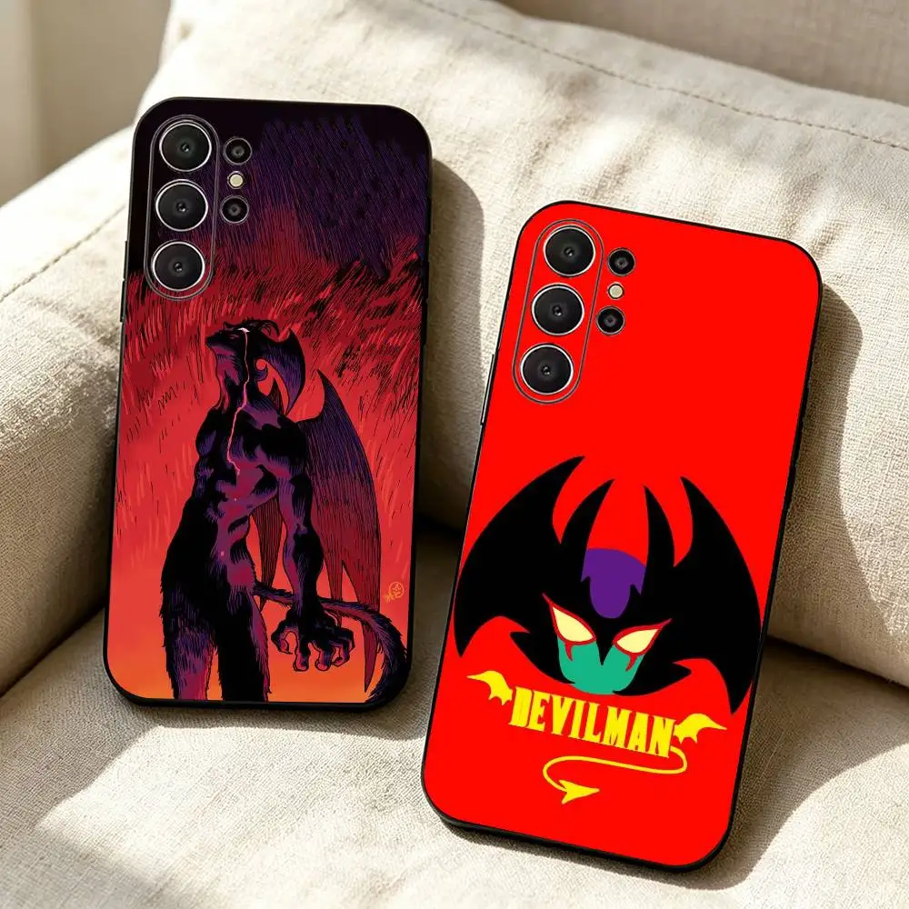 D-Devilman-C- Crybaby-Anime Black Soft Silicone Phone Case for Samsung Ultra S26, S24, S21, S22, S23, S30, Plus, Lite