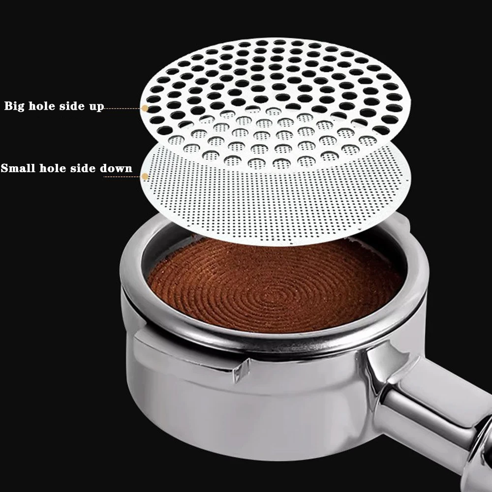 Coffee Secondary Water Distribution Network 51/53/58mm Double Layer Reusable Coffee Puck Screen for Espresso Portafter Basket