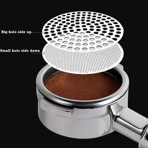 Coffee Secondary Water Distribution Network 51/53/58mm Double Layer Reusable Coffee Puck Screen for Espresso Portafter Basket