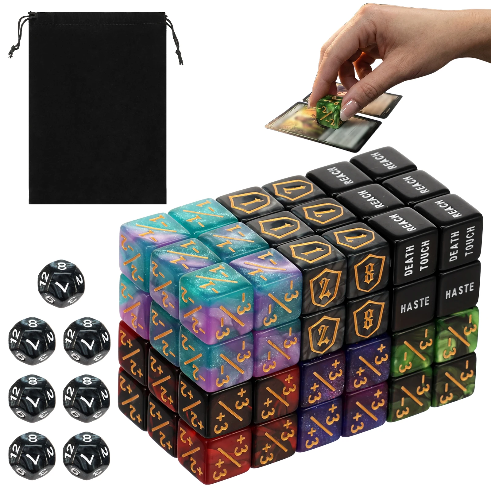 

78/79/99 Pcs MTG Counter Dice Set Portable Ability Keyword Counter Acrylic Compact Plus and Minus Dice Set for MTG TCG Card Game