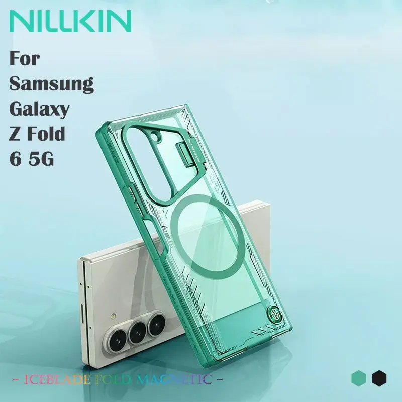

NILLKIN Iceblade Fold Magnetic Case for Samsung Galaxy Z Fold 6 5G, Durable, Non-Yellowing, Aerospace Aluminum Stand, MagSafe