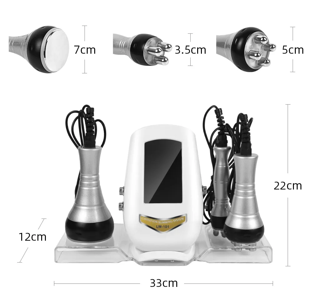 Máquina ultrasónica de cavitación para adelgazamiento corporal, dispositivo de belleza RF de Metal, masajeador Facial, estiramiento de la piel, herramienta para el cuidado de la piel, 40KHZ