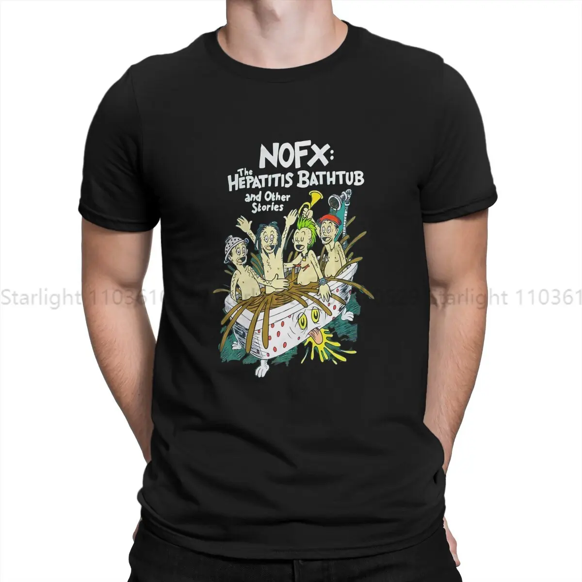 Hepatitis Bathtub Hip Hop TShirt NOFX Casual Polyester T Shirt Newest Stuff For Men Women