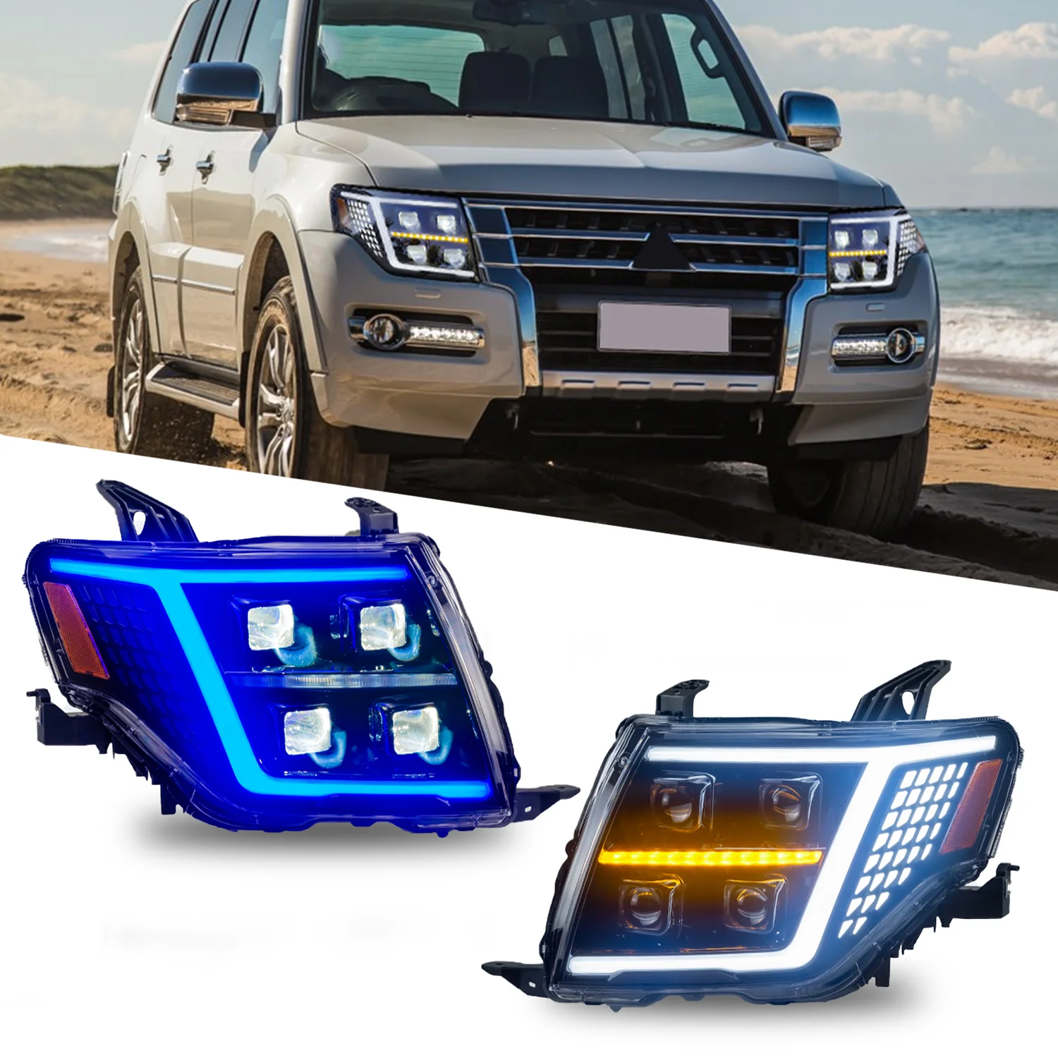 

Led Car Lamp for Mitsubishi Pajero V93 V97 2009-2021 LED Headlamps and Rear Lights Dynamic Animation Automobile Lighting