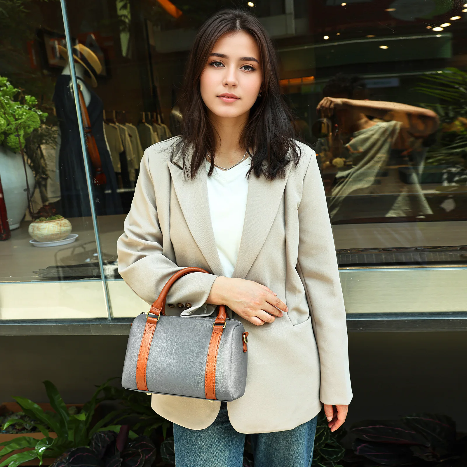 

Women's Genuine Leather Pillow Bag Crossbody Shoulder Handbag Top Grain Cowhide Quilted Tote Purse Elegant Casual