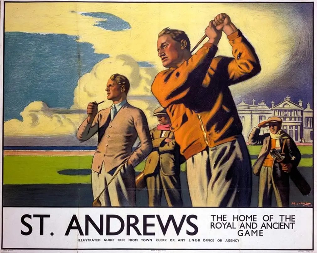 St Andrews Golf 20.32 x 30.48cm Metal Retro style nostalgic advertising wall signs - Vintage art