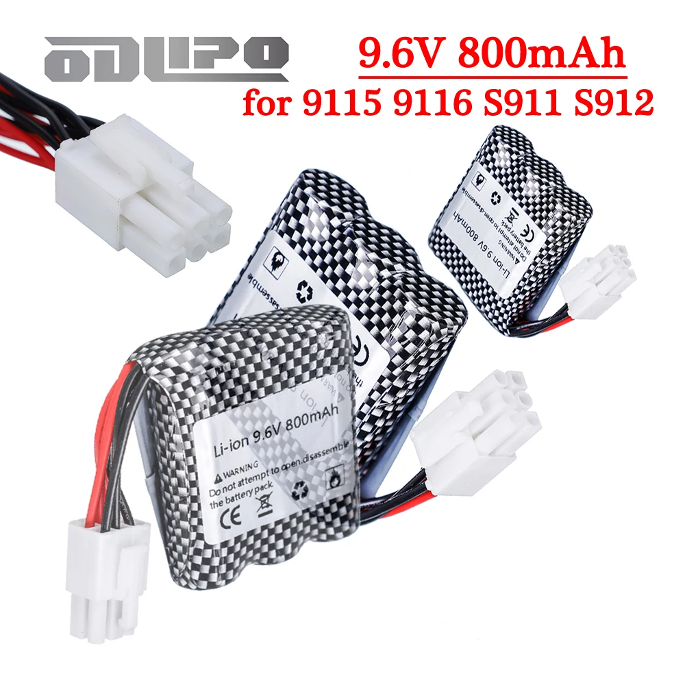 EL-6P Stecker 9,6V 800mAh Li-Ionen-Akku für S911, 912, 9115, 9116, 9120 RC Monster Truck Auto Teile 9,6V 16500 Wiederaufladbarer Akku