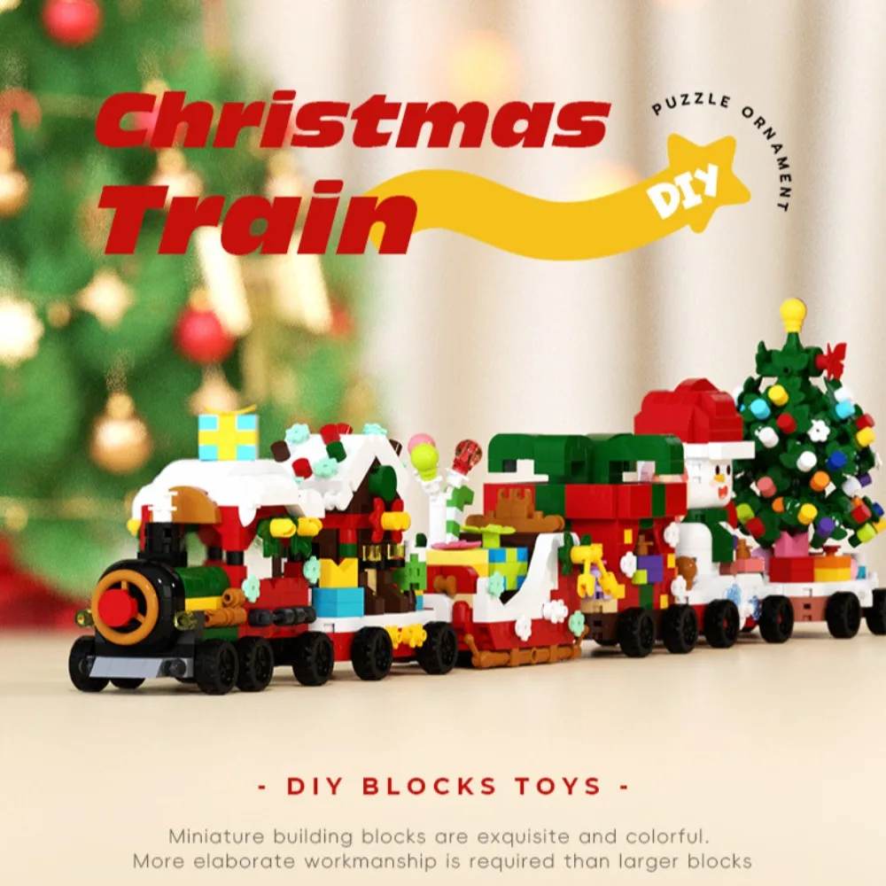 Figurines de Train, blocs de construction de maison de neige, jouet, périphériques, décoration de bureau, Collection, jouet, cadeau de noël, nouvelle collection 2025