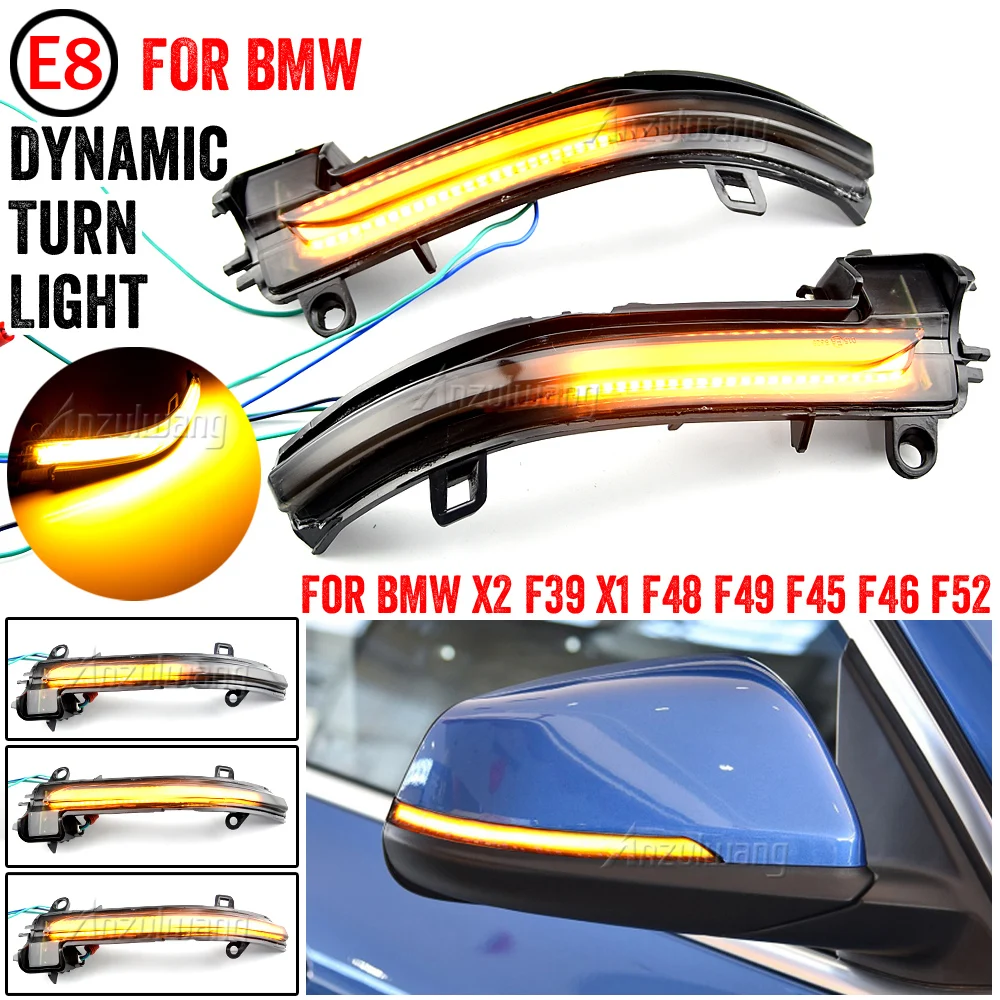 For BMW X1 F48 2016- 2019 1 2 Series F52 F45 F46 X2 F39 LED Dynamic Turn Signal Side Mirror Sequential Blinker Indicator Light