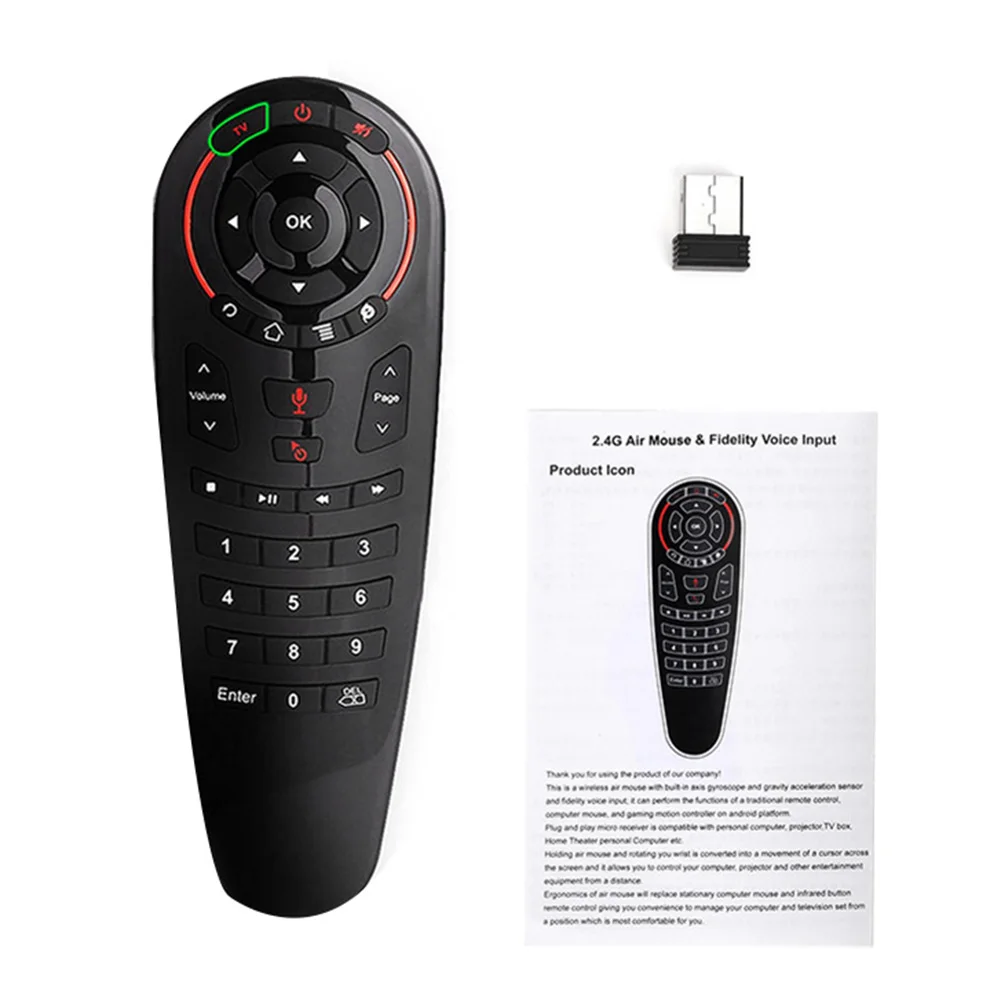 G30S Voice Air Mouse Universal Remote Control 33 Keys IR Learning Gyro Sensing Wireless Smart Remote For Android TV Box-ABWO view 5