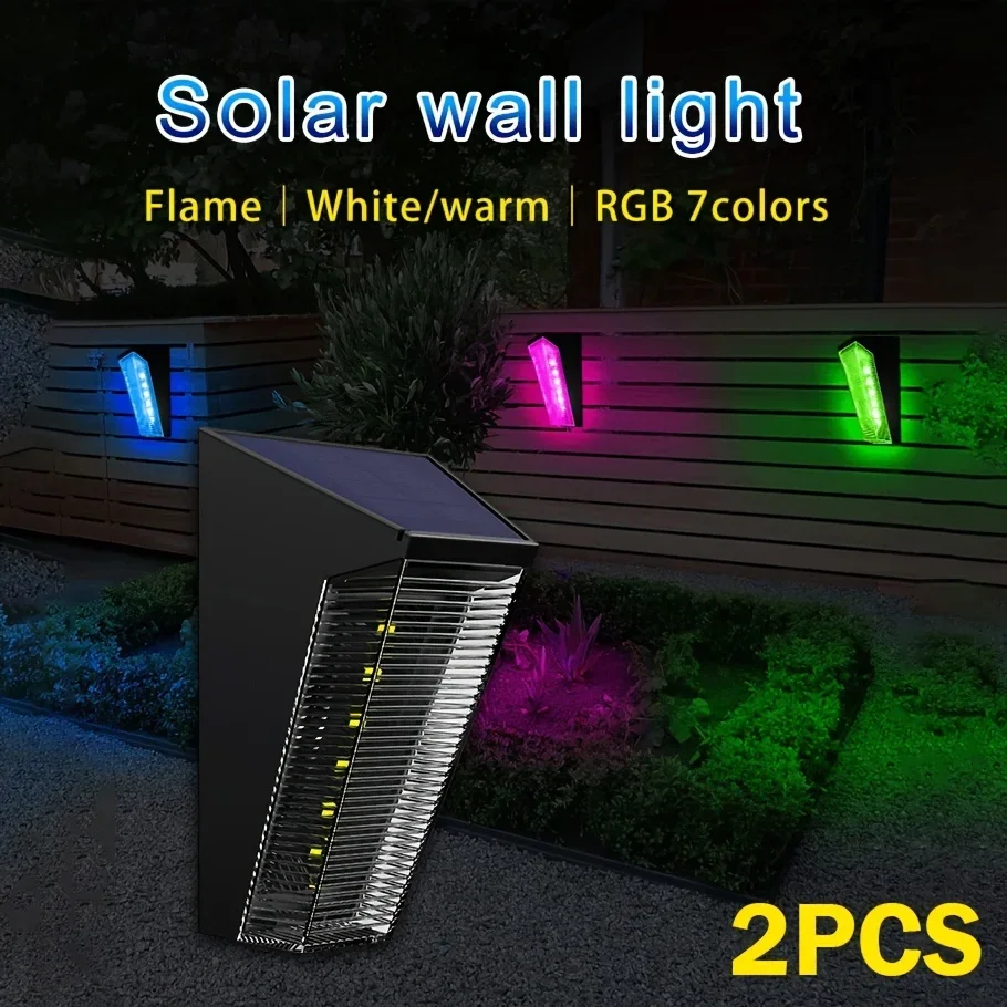 

2PCS Solar Wall Sconce Outdoor Decoration Gardening Garden Home Wall Sconce Waterproof Outdoor Decorative Wall Sconce