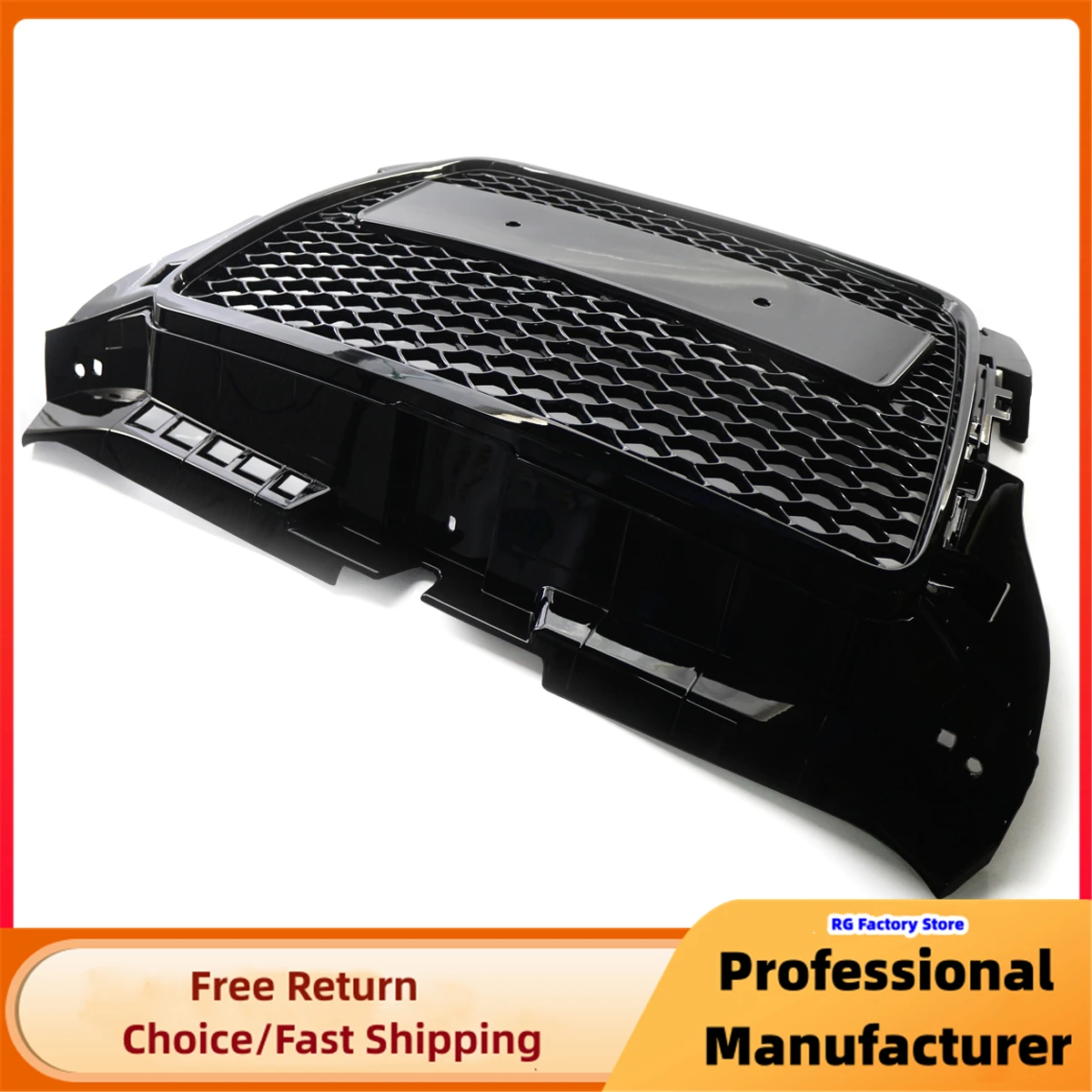 Car Front Bumper Grille For Audi A3 S3 8P 2008-2012 Glossy Black Racing Grilles Upper Grille RS3 Style Honeycomb Grill Cover
