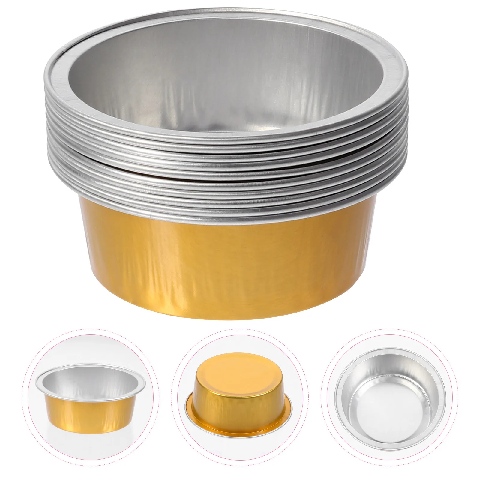 

10pcs Melting Bowl Large Capacity Reusable Aluminum Foil Hair Removal Hair Removal Waxing Tool Tool Wax Warmer Pot Easy Clean