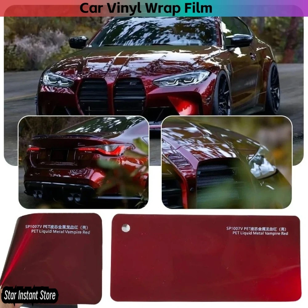 

Liquid Metallic Dragon's Blood Red PVC Paint Protection Anti-scratch Film Manufacturing Color PPF Film PET Car Wrap Colored