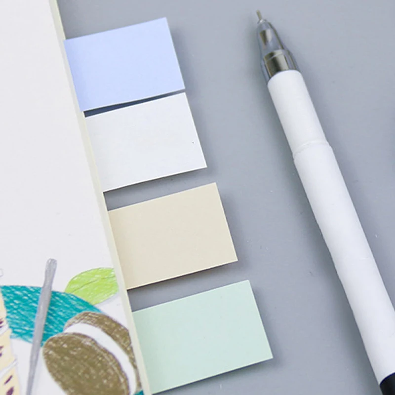 400 Sheets Macaron Color Sticky Notes Paster Sticker Index Flags Key Points Label Bookmark School Office Supplies Stationery