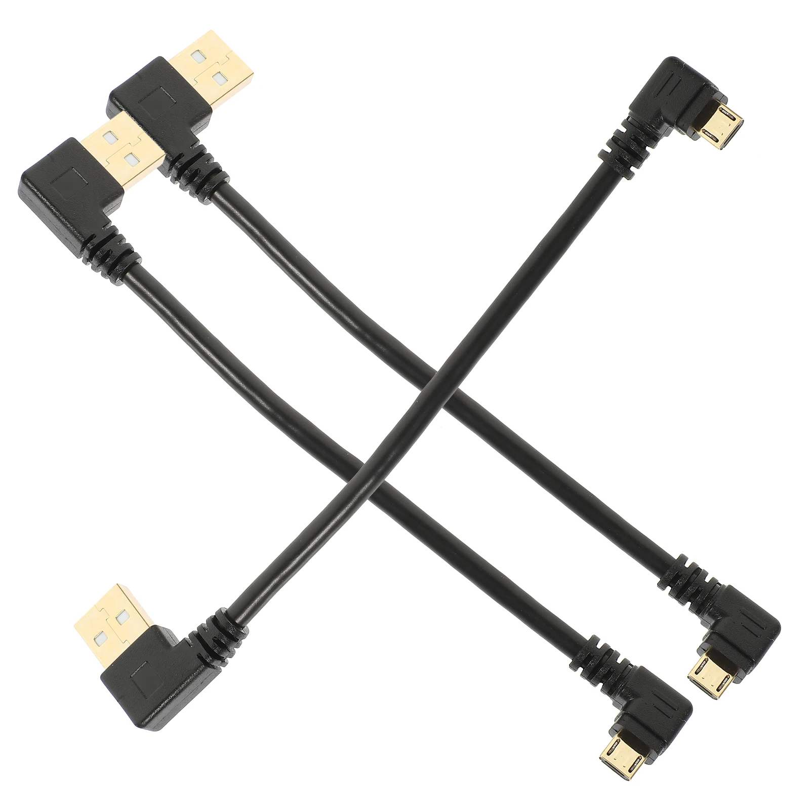 

3pcs Micro USB Cable Right Angle 90Degree 6Inch GoldPlated ZincAlloy Short Data Lead Charging Adapter