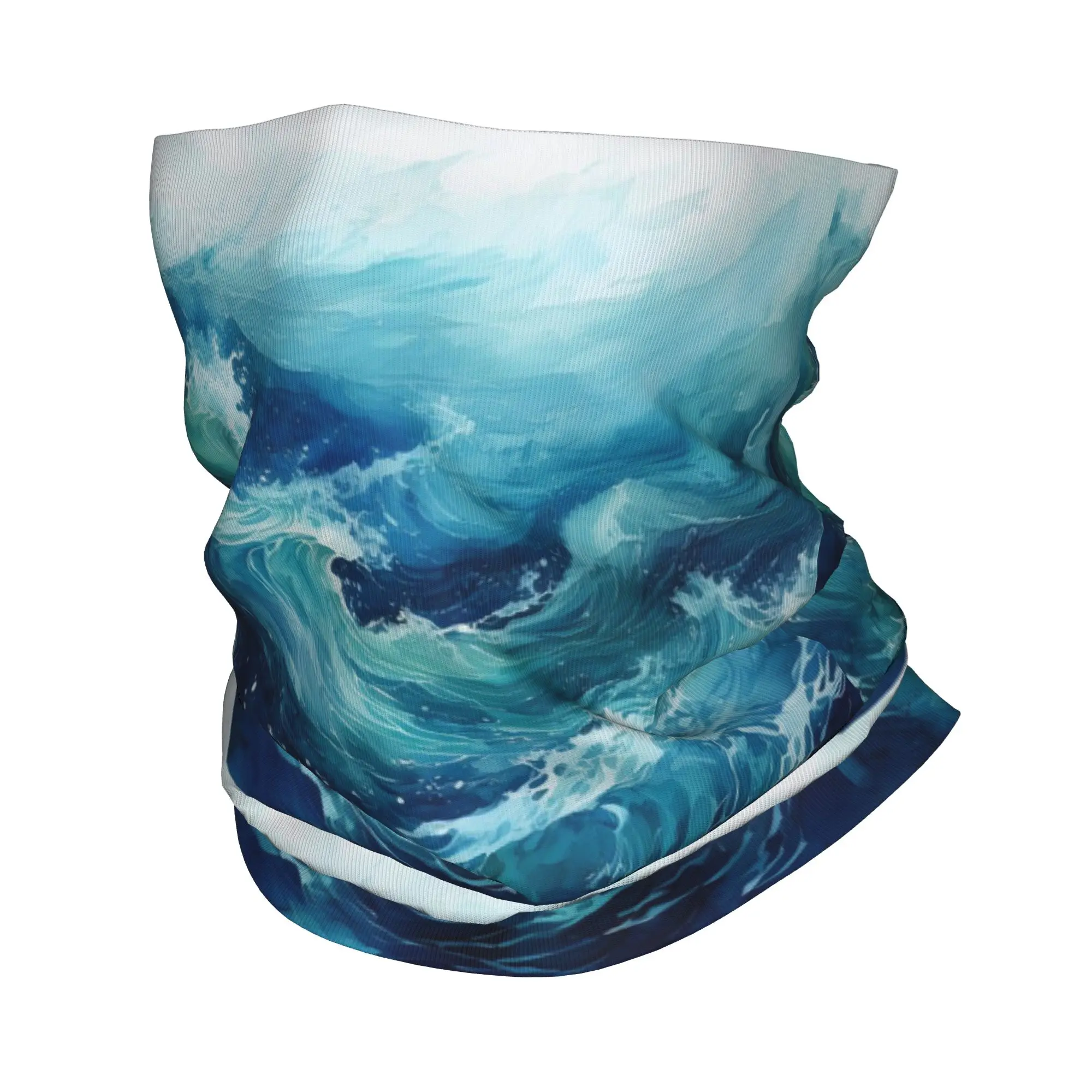 

blue Ocean Waves Bandana Neck Cover Printed Wrap Mask Scarf Warm Balaclava Riding For Men Women Adult
