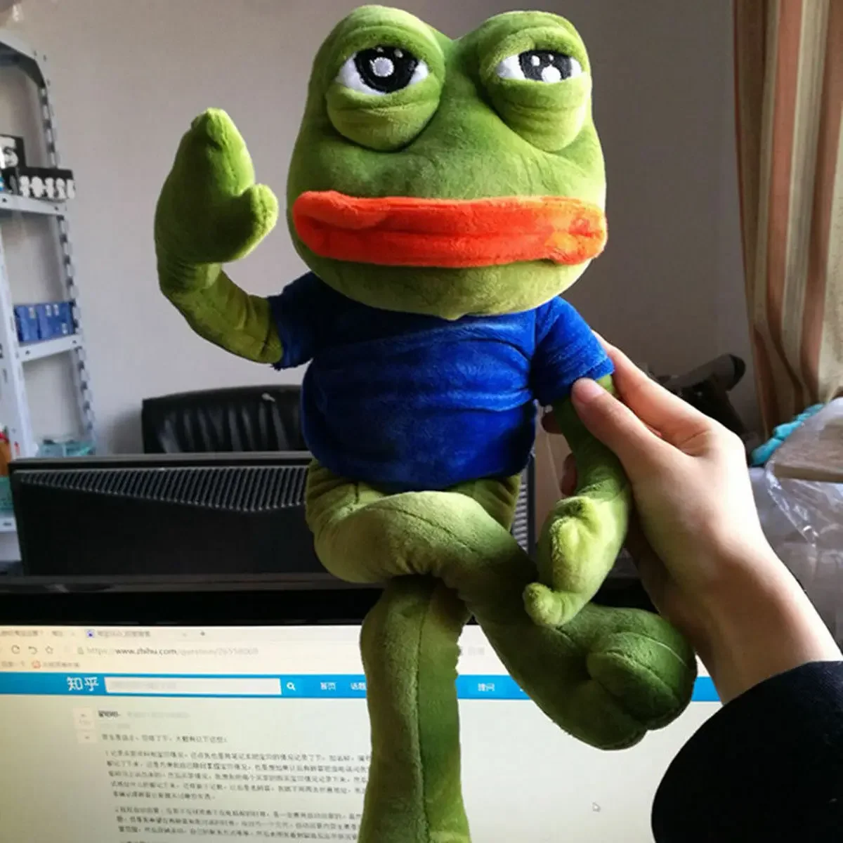 45cm Sad Frog Peluch Toy Soft Stuffed Pillow Magic Expression Pepe The Sad Frog Animal Plush Doll Home Decor Plushie Toy