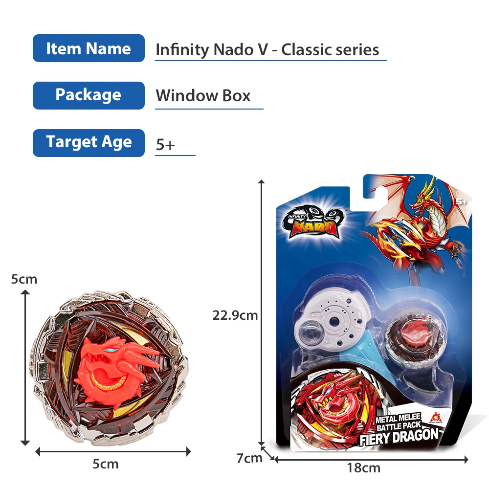 Infinity Nado 5 Classic Series 4 Roles Metal Melee Gyro Spinning Top With Launcher Anime Kids Toys Birthday Gift