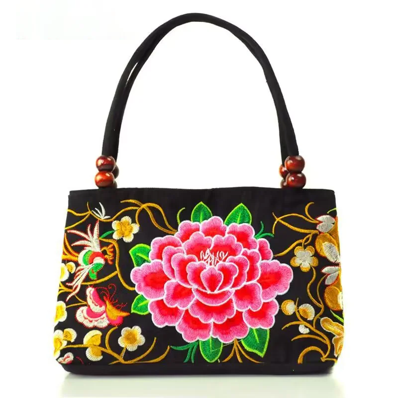 New Fashion Embroidery Women Small handbags National Floral Embroidered Lady Top-handle bags Single-layer Beading Carrier