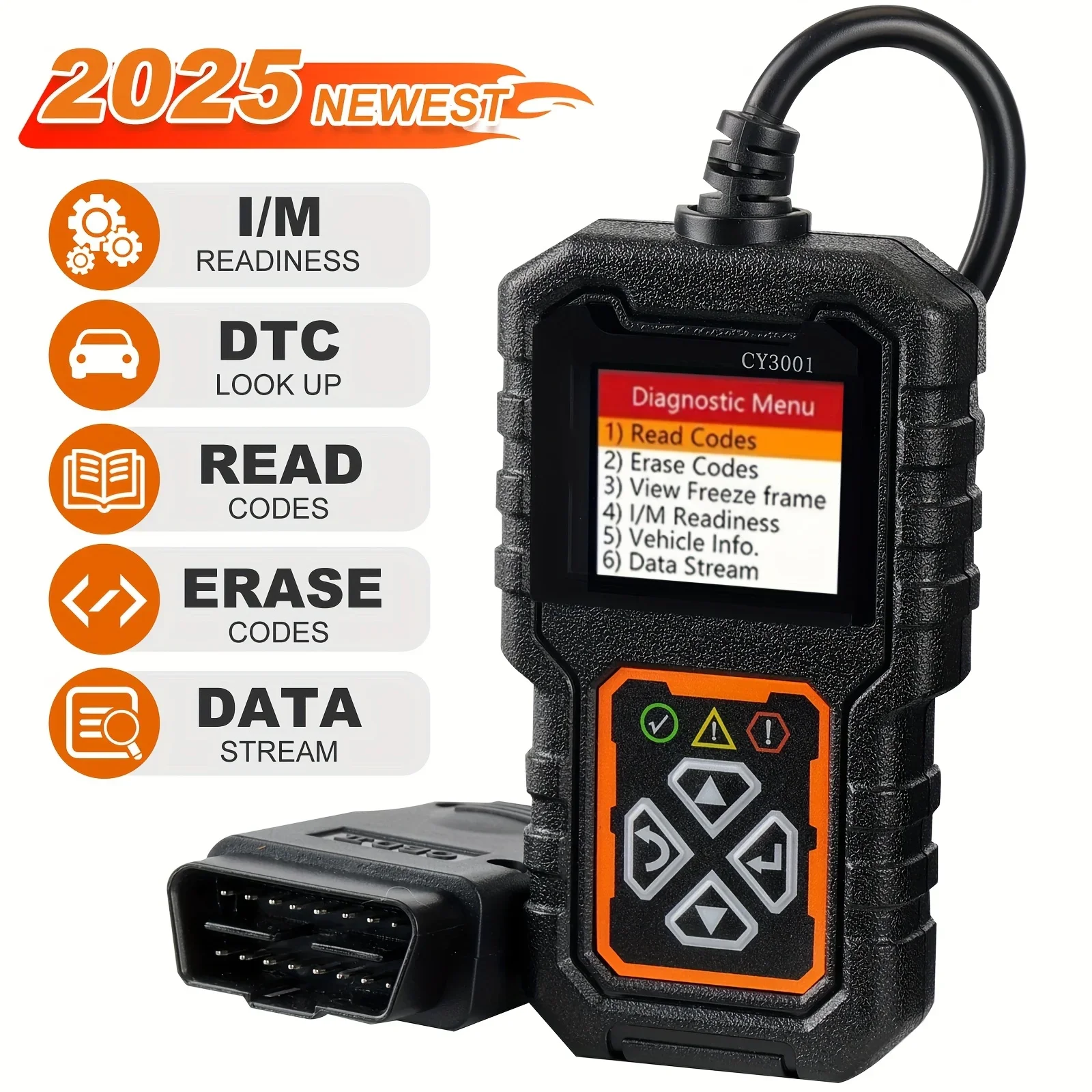 

OBD II Scanner Car Engine Fault Code Reader CAN Diagnostic Tool, Read and Erase Error Codes for 1996 OBD2 Protocol Vehicles