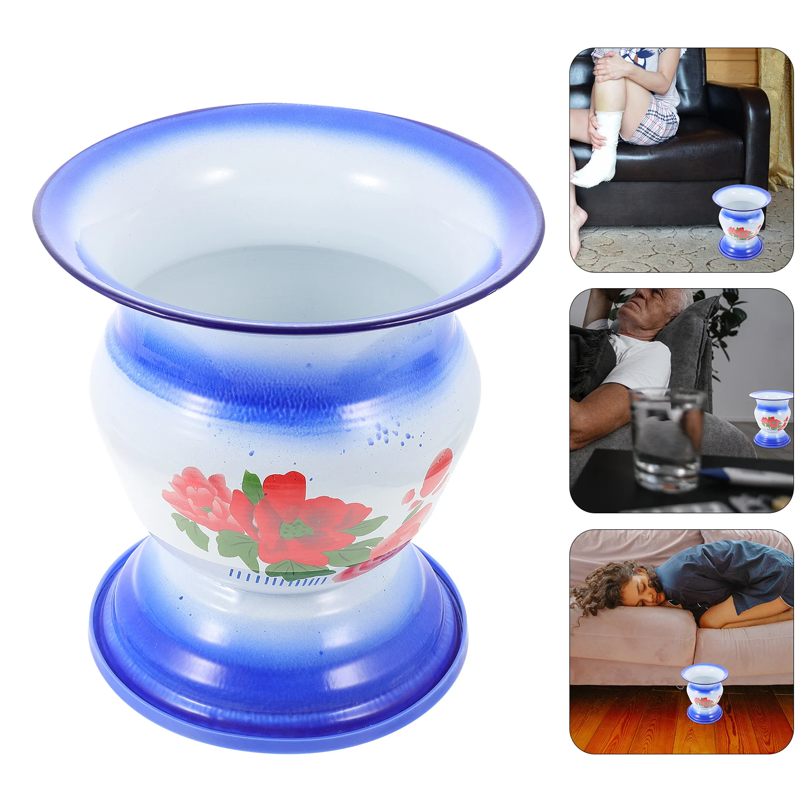 

1 set Vintage Chamber Pot Retro Urinal Container Non-Slip Base Lightweight Portable For Home Ward Durable Urine Storage