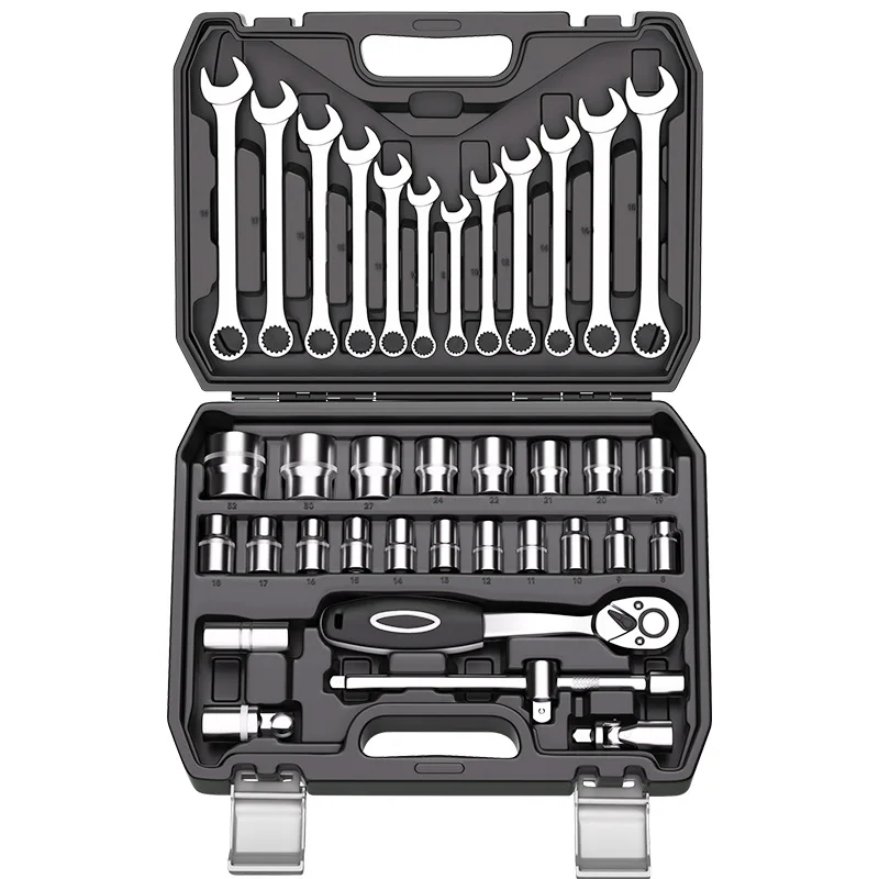 Auto Maintenance Ratchet Sleeve Wrench Auto Repair Sleeve Set Multi-functional Repair 37-piece Repair Kit Car Ratchet Kit Tools