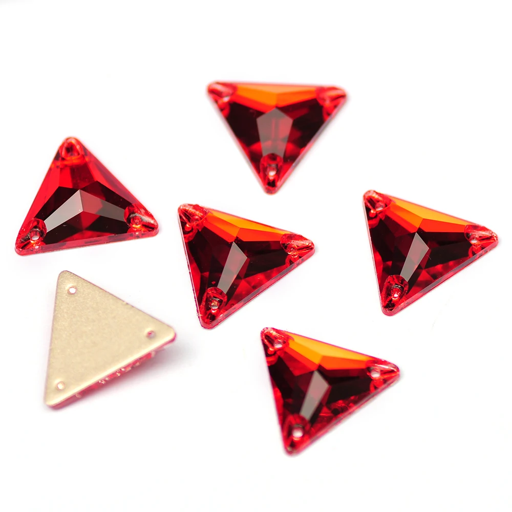 Triangle Sewing Light Siam Rhinestones for Needlework, Decorative Accessories for Sewing Snaps, Garment Clothing