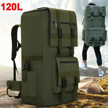 120L men hiking bag camping backpack large outdoor climbing Trekking travel tactical bag luggage bag shoulder bag