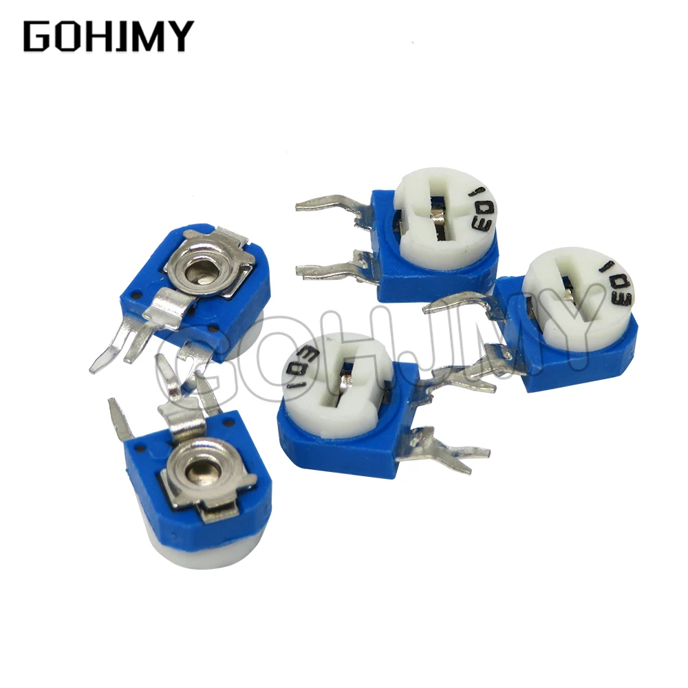 20PCS RM063 Trimmer Potentiometer Adjustable Resistor 500R 1K 5K 10K 20K 50K 100K 200K 500K 1M RM-063 Variable Resistors