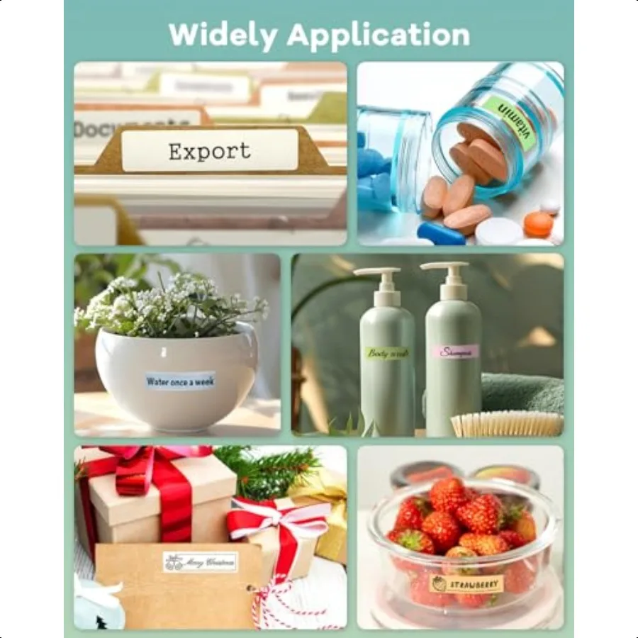 Label Maker hine with Tape N12 Portable Bluetooth Label Printer Wirel Mini Label Makers Thermal Sticker with Multiple Templates