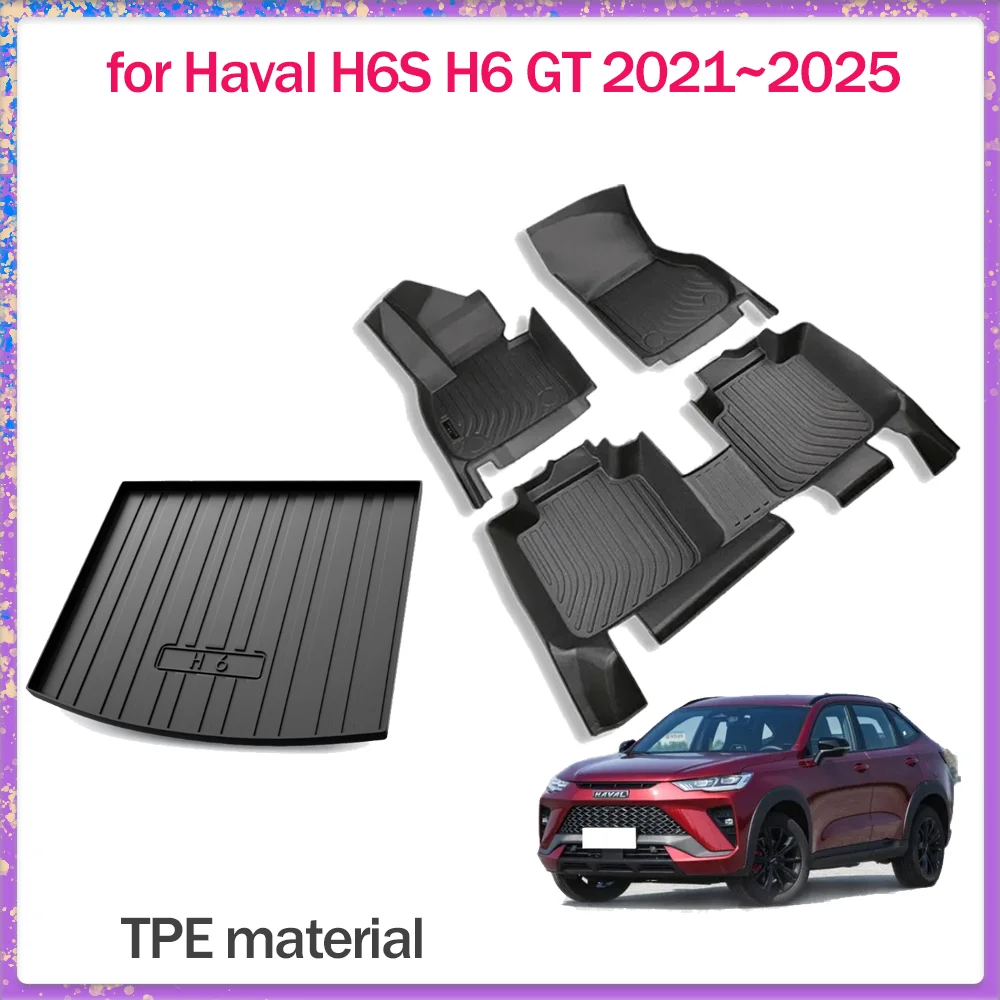 

Car Floor Mat for Haval H6S H6 GT 2021~2025 2022 TPE Foot Interior Liner Waterproof Trunk Seats Pad Carpet Custom Accessories