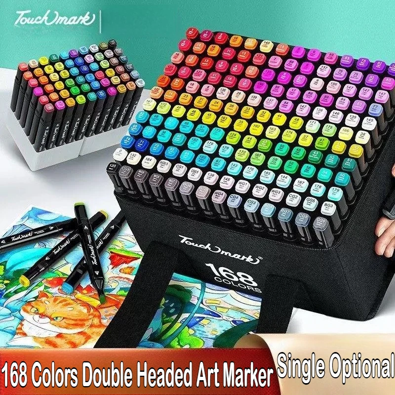 

1 шт., 168 цветов, набор двуглавых масляных художественных маркеров для рисования, маркеры на основе маслянистого наконечника, манга, школьные художественные школьные принадлежности, канцелярские принадлежности