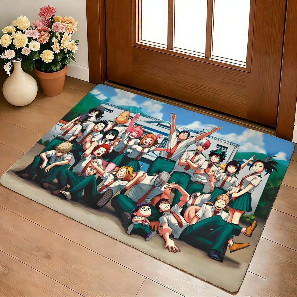 Anime M-My Hero Academia Floor Mat Cozy Flannel Soft Thick Non-Slip Mat For Living Room Bedroom Kitchen Decor Rugs